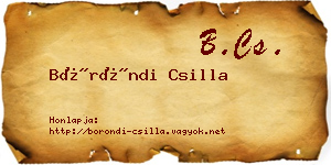 Böröndi Csilla névjegykártya