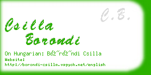 csilla borondi business card
