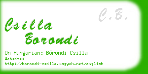 csilla borondi business card